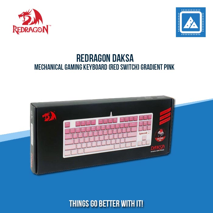 REDRAGON DAKSA MECHANICAL GAMING KEYBOARD (RED SWITCH) GRADIENT PINK REDRAGON DAKSA MECHANICAL GAMING KEYBOARD (RED SWITCH) GRADIENT PINK